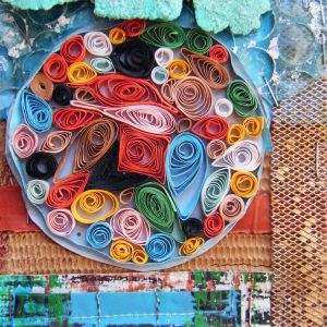 3D postcard A 3D postcard from found objects, mixed media, by Sue Murdoch