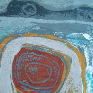 Flying Duck A detail of a mixed media painting called 'Flying Duck' by Brian Thomas