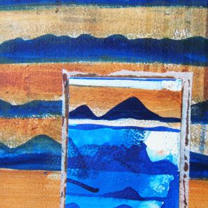 Paps of Jura Mixed media collage painting 'Paps of Jura' by Sue Murdoch