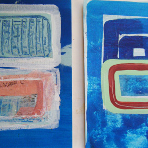 'Shore Shapes' series Two mixed media paintings by Sue Murdoch