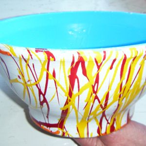 Splatterbowl Ceramic bowl decorated with enamel paint by Brian Thomas