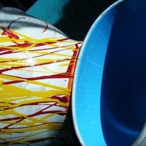 Splatterbowl Ceramic bowl decorated with enamel paint by Brian Thomas