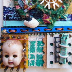 Sue Murdoch 3D postcard made from found objects