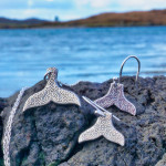 Celtic Whale Tail Pendant & Earrings